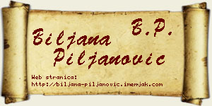 Biljana Piljanović vizit kartica